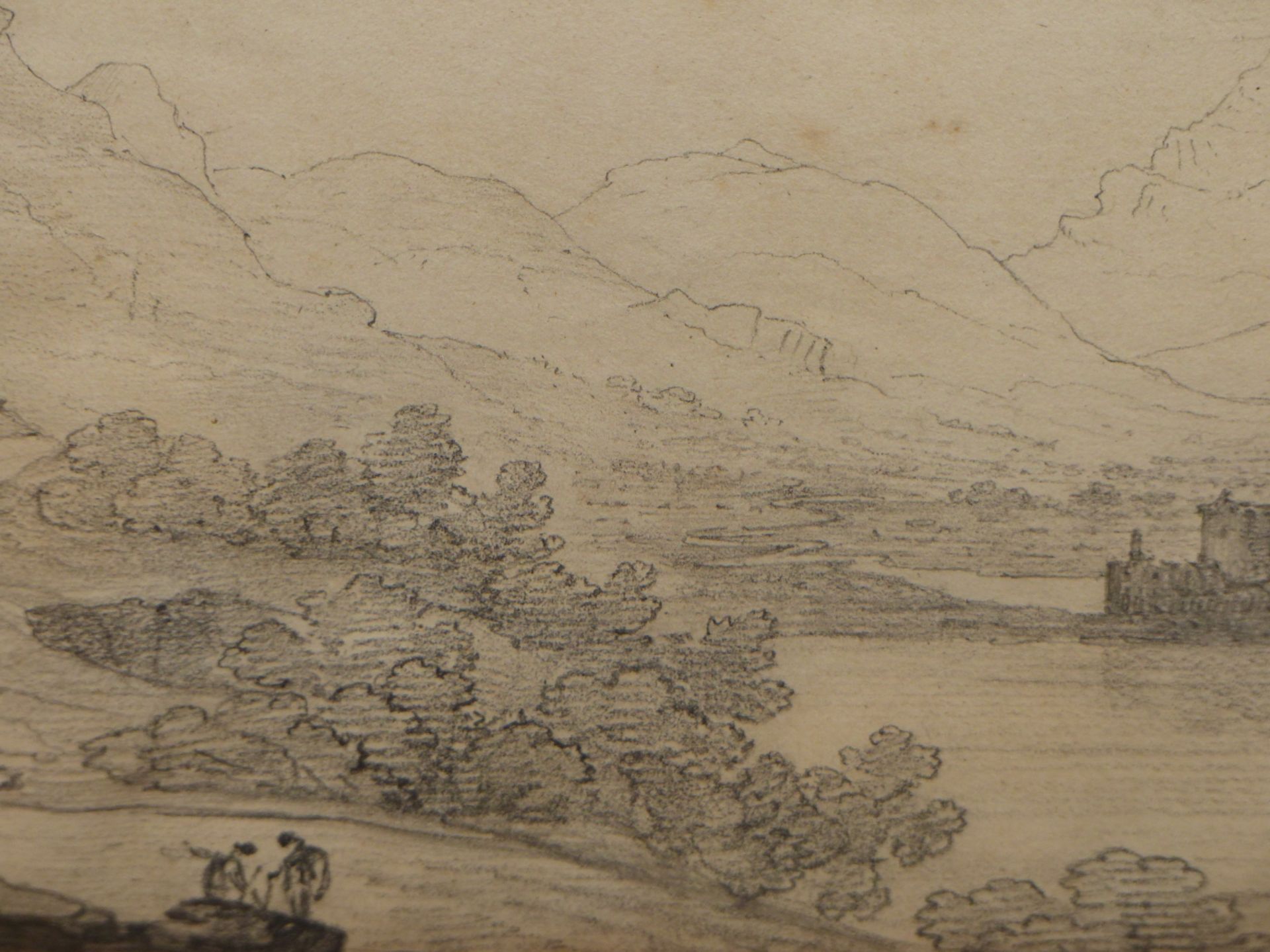 GEORGE ERNEST HOWMAN (C.1797-1878), LOCH AWE WITH KILCHURN CASTLE AND MOUNTAINS BEYOND, PENCIL, 29 X - Image 3 of 3