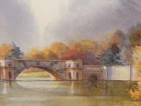 VALERIE PETTS (20TH CENTURY) ARR, BLENHEIM LAKE, OXFORDSHIRE, SIGNED, WATERCOLOUR, 36.5 X 26CM.