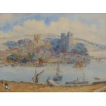 FRANCIS J FORD (19TH CENTURY), EXTENSIVE LANDSCAPE WITH ROCHESTER CATHEDRAL VIEWED ACROSS THE