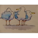 ALAN CROLL (20TH/21ST CENTURY), SEAGULLS, SIGNED AND NUMBERED 3/50 IN PENCIL, COLOUR PRINT, 38 X