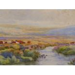 WILLIAM SNELL MORRISH (1844-1917), MOORLAND SCENE WITH CATTLE AND MOORLAND SCENE WITH BRIDGE, THE