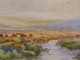 WILLIAM SNELL MORRISH (1844-1917), MOORLAND SCENE WITH CATTLE AND MOORLAND SCENE WITH BRIDGE, THE