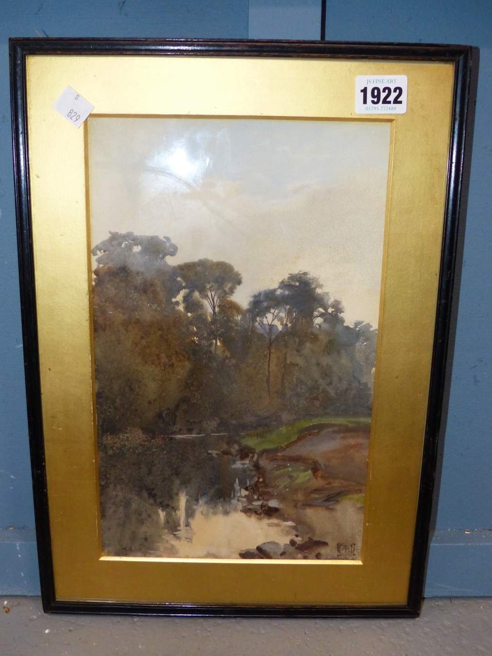 ALFRED WILLIAM PARSONS, BRITISH 1847-1920. RIVERSIDE VISTA. WATERCOLOUR, MONOGRAMMED LOWER RIGHT, - Image 3 of 5