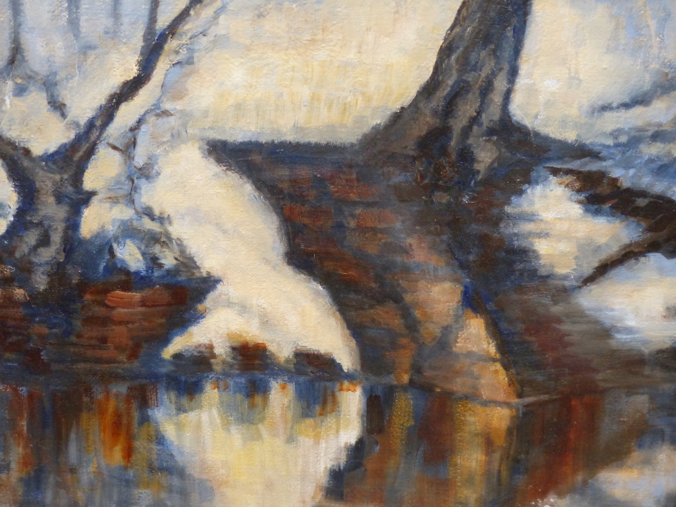 LESLEY READER (1918-2007), TWO OIL ON BOARD RIVER LANDSCAPES, BOTH SIGNED WITH INITIALS, THE LARGEST