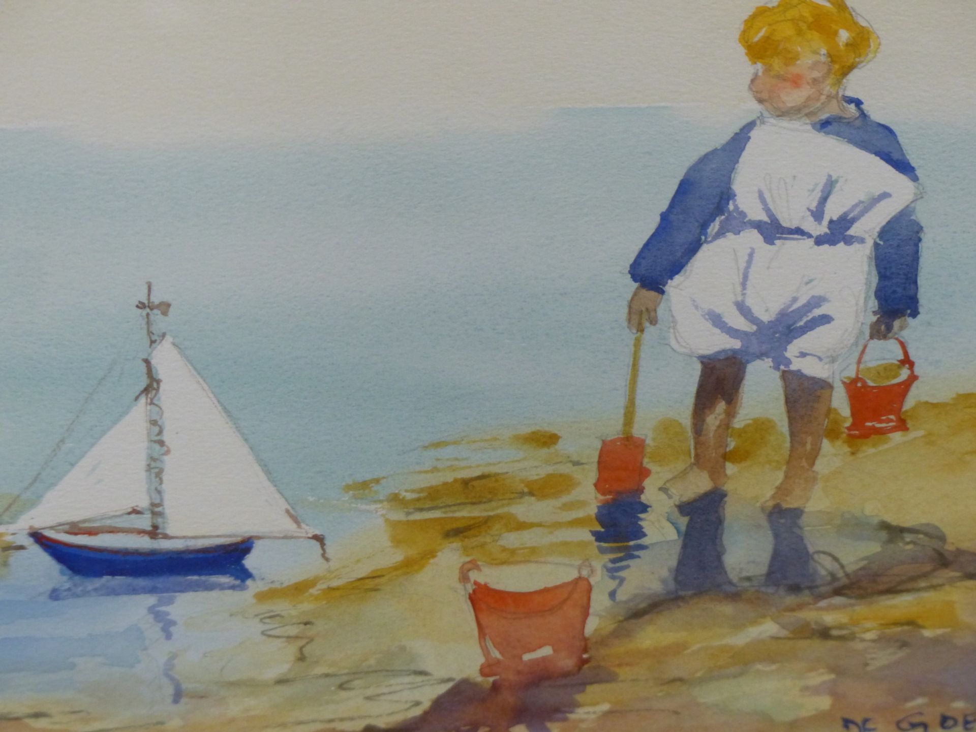 PAULINE BROWN (20TH CENTURY), CHILDREN PLAYING ON A BEACH, SIGNED, OIL ON BOARD, 24 X 19CM, TOGETHER - Image 10 of 12