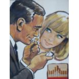 CONTEMPORARY 20THC. PLAYERS GOLD LEAF CIGARETTES ORIGINAL 1950S ADVERTISING PASTE UP ART, UNSIGNED