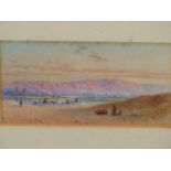 HENRY PILLEAU (1813-1899), THE MOCATTAM MOUNTAINS NEAR CAIRO, EGYPT, SIGNED WITH MONOGRAM,