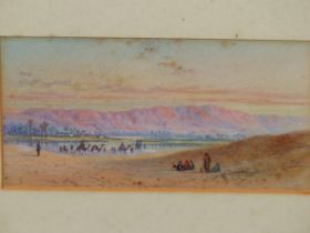 HENRY PILLEAU (1813-1899), THE MOCATTAM MOUNTAINS NEAR CAIRO, EGYPT, SIGNED WITH MONOGRAM,