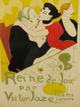 AFTER HENRI DE TOULOUSE-LAUTREC, FRENCH 1864-1901. POSTER FOR "QUEEN OF JOY", BY VICTOR JOZE.