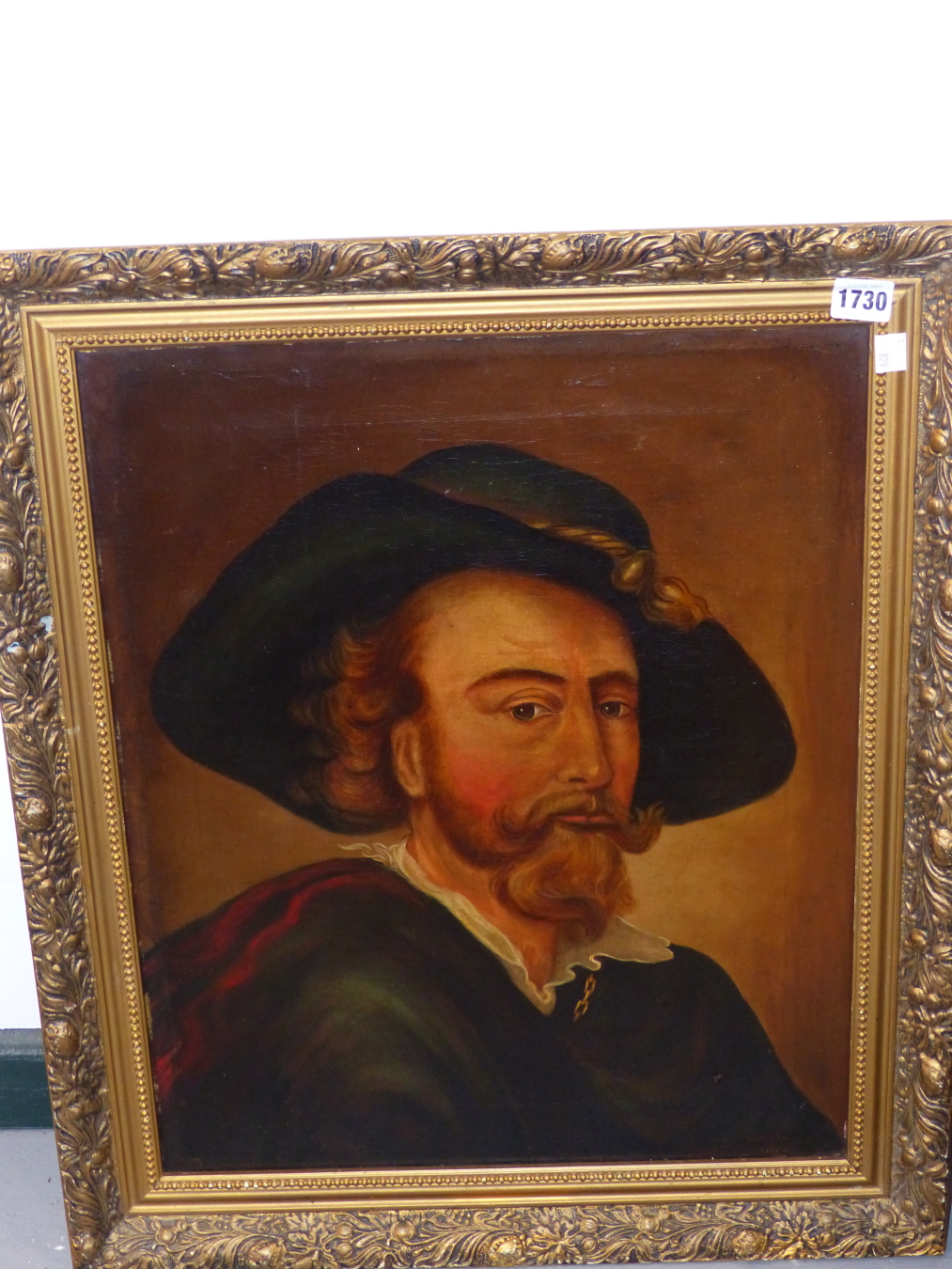 AFTER PETER PAUL RUEBENS, DUTCH 1577-1640, AFTER THE SELF PORTRAIT SIGNED INDISTINCTLEY AND DATED - Image 2 of 5