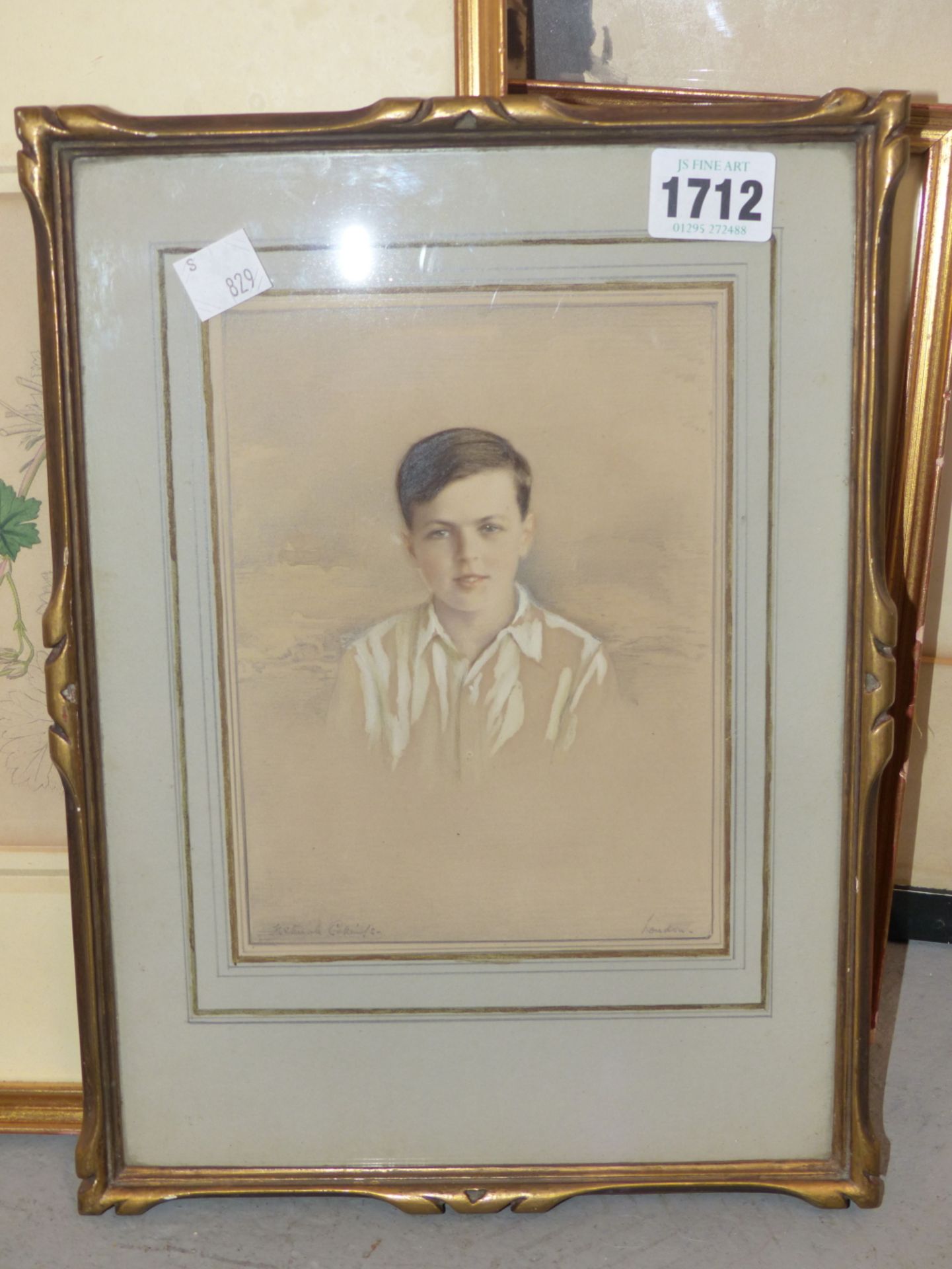 KETURAH ANN COLLINGS, BRITISH 1862-1948. PORTRAIT OF A BOY DATED 1932 VERSO. GRAPHITE AND WASH, 18 X - Image 3 of 3