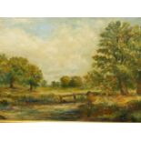 H. MELLOR, 20TH C. A RURAL VISTA. OIL ON BOARD, 50 X 75 CM.