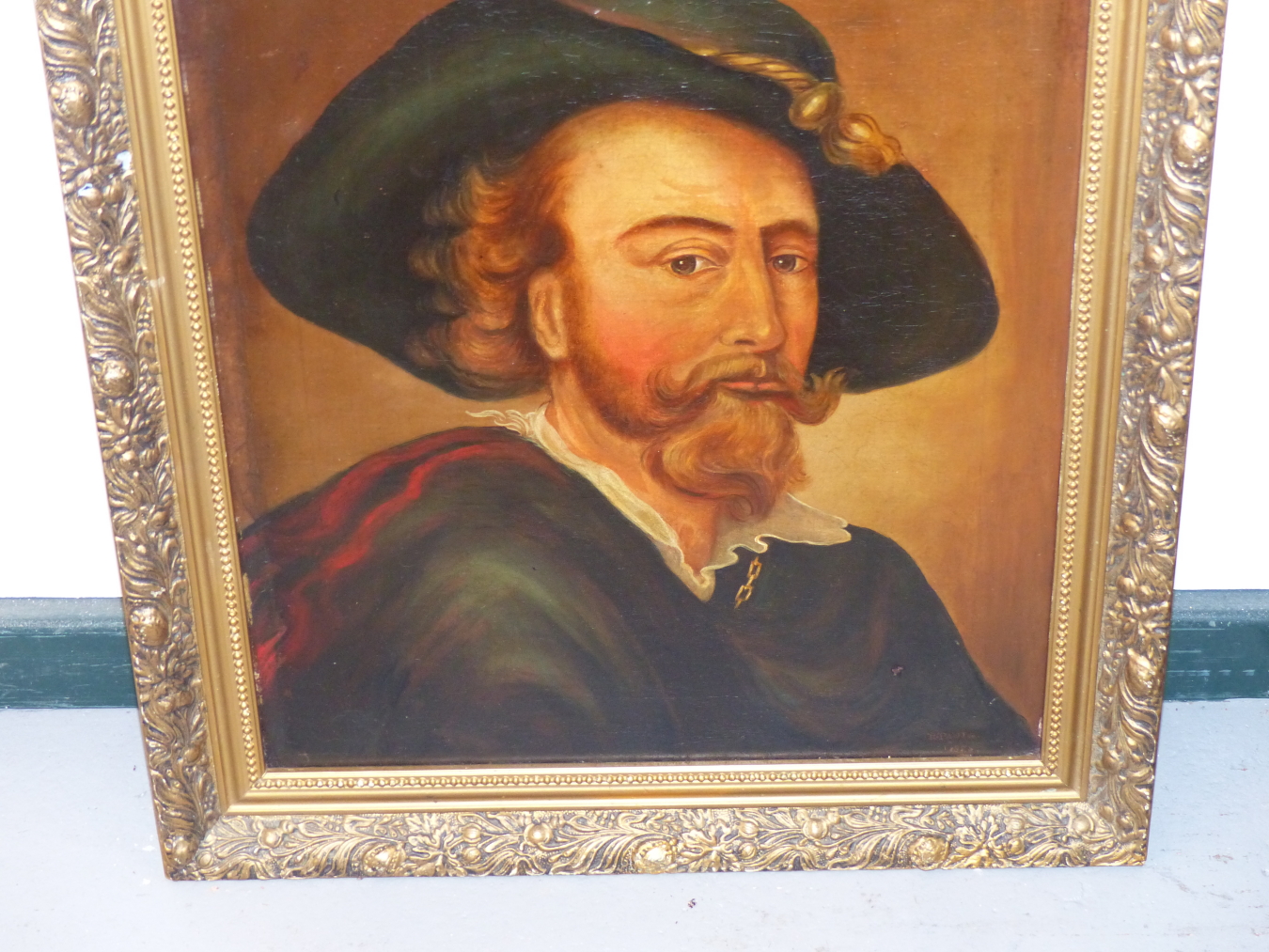 AFTER PETER PAUL RUEBENS, DUTCH 1577-1640, AFTER THE SELF PORTRAIT SIGNED INDISTINCTLEY AND DATED - Image 4 of 5