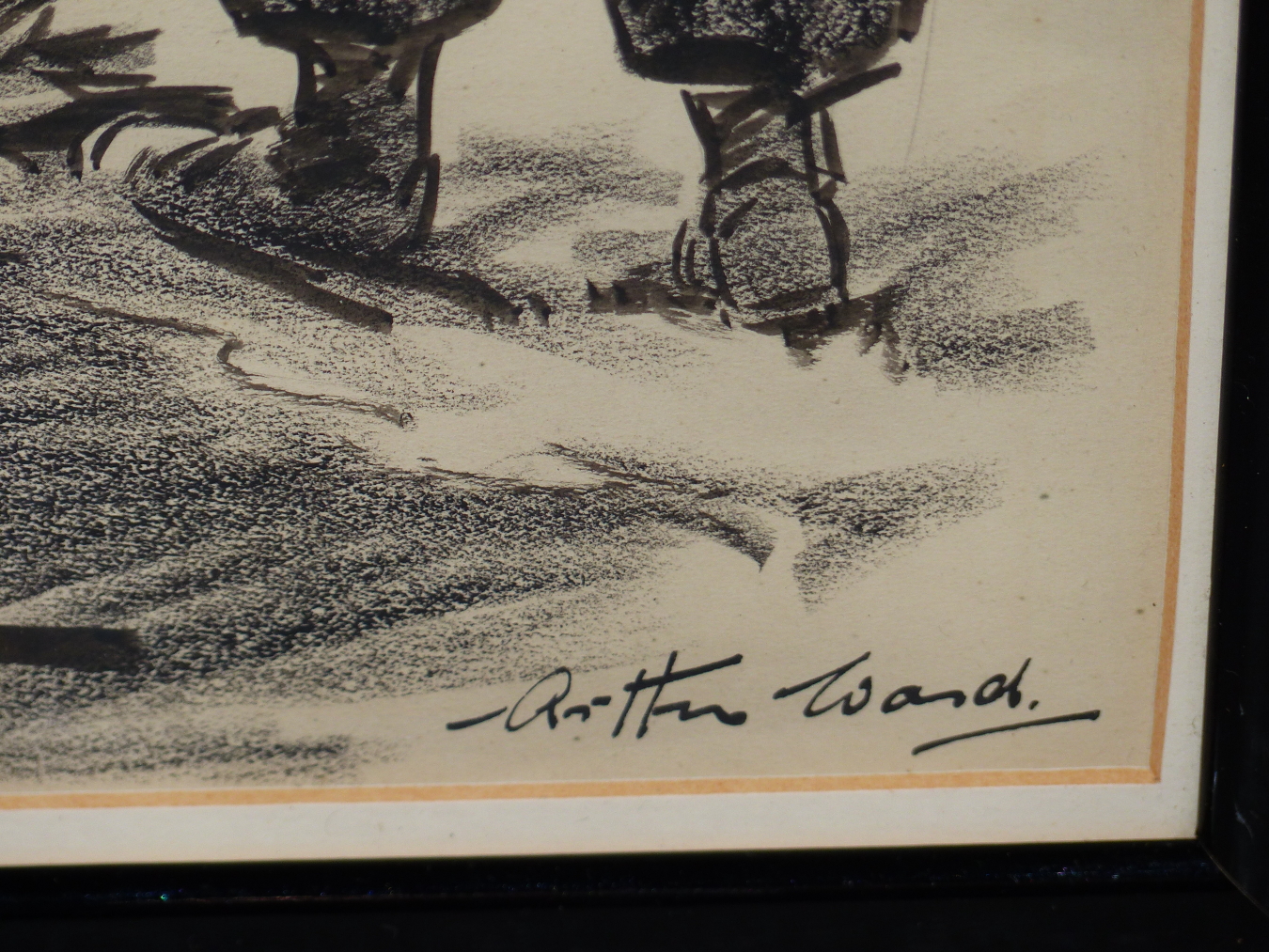 ARTHUR WARD, BRITISH 1906-1995. WW2 BRITISH TROOPS MOVING AMMO CRATES THROUGH A BOMBED OUT - Bild 3 aus 3