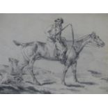 ENGLISH SCHOOL, 19THC. VICTORIAN GENTLEMAN ON HORSEBACK ACCOMPANIED BY HOUNDS, SIGNED W. CROWLEY AND