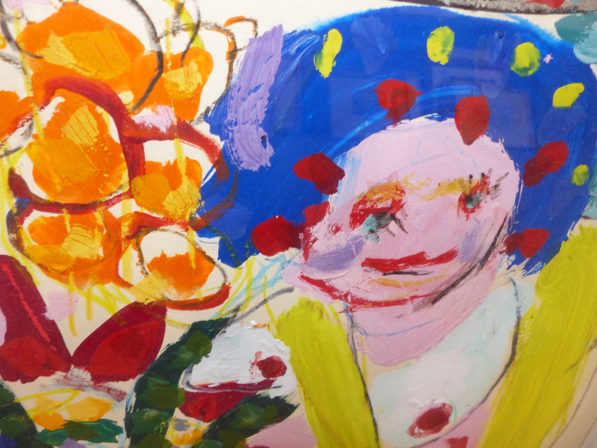 20TH CENTURY BRITISH SCHOOL, LADY WITH FLOWERS, DATED '73, MIXED MEDIA, 54 X 38.5CM. - Image 7 of 7