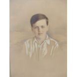 KETURAH ANN COLLINGS, BRITISH 1862-1948. PORTRAIT OF A BOY DATED 1932 VERSO. GRAPHITE AND WASH, 18 X
