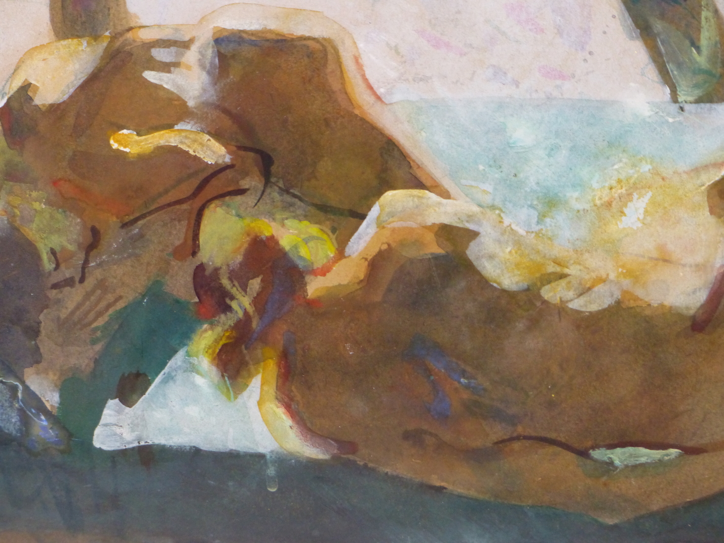 ATTRIBUTED TO ODILE CRICK (1920-2007) ARR, RECLINING NUDES, WATERCOLOUR, 45 X 31CM. - Image 3 of 6
