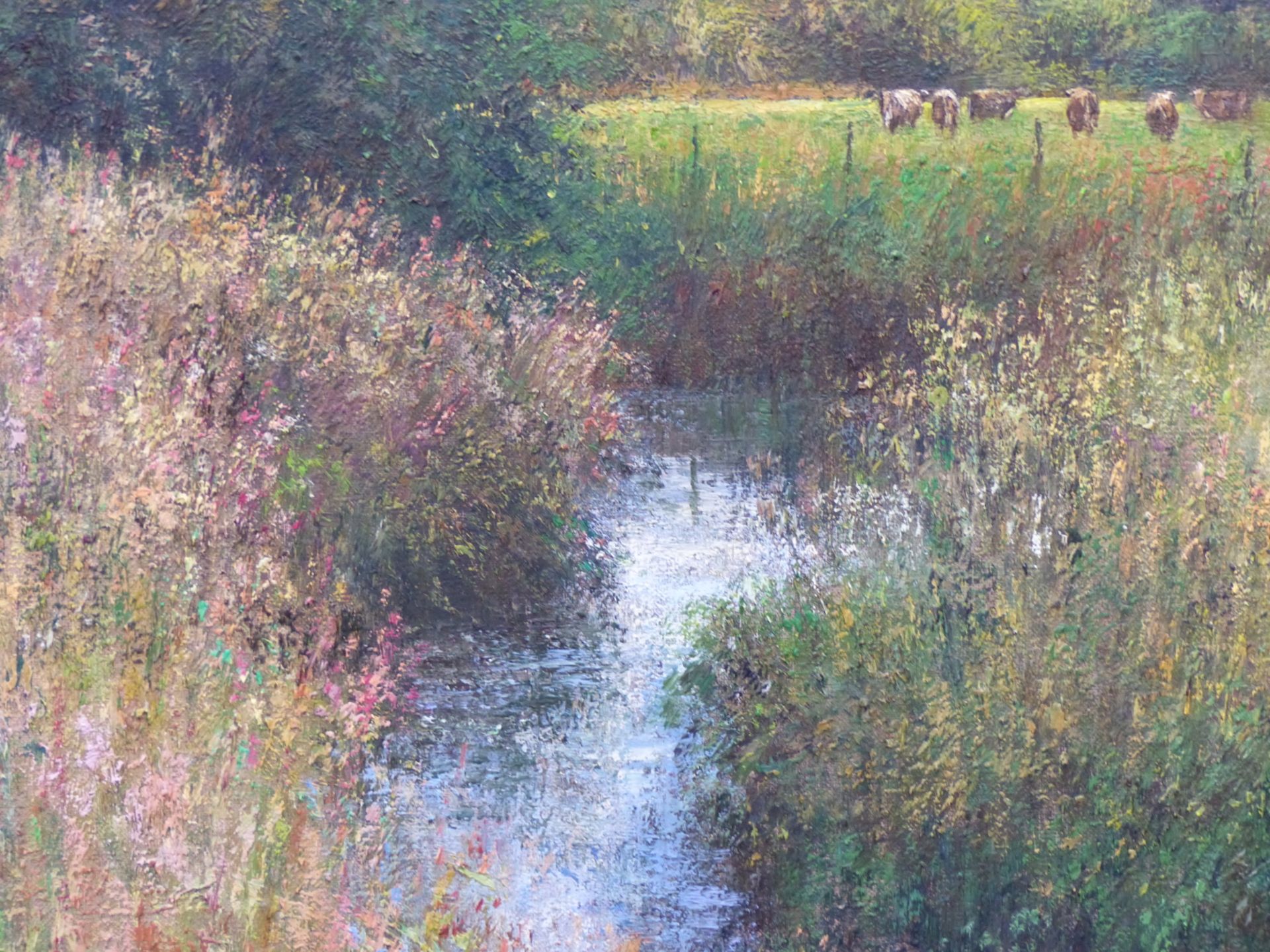 CHARLES NEAL (B.1951) ARR, THE RIVER WINDRUSH, AUTUMN, NORTH OF SHERBORNE, GLOUCESTERSHIRE, LATE - Image 4 of 8