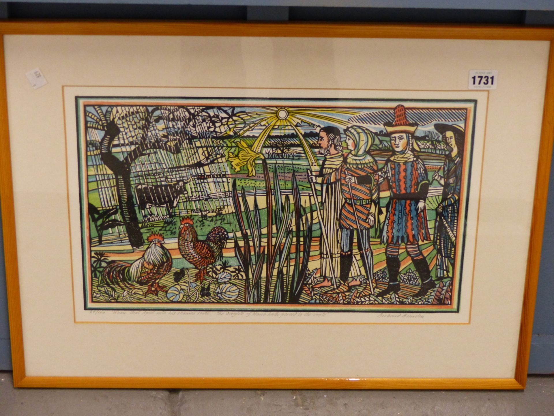 RICHARD BAWDEN, BRITISH B. 1936. "POLOGUE TO THE CANTEBURY TALES", NUMBERED EDITION 84/100 SIGNED IN - Bild 3 aus 4