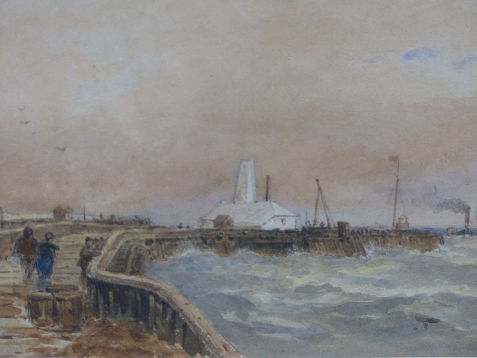 WALTER WILLIAM MAY (1831-1896), A PAIR OF WATERCOLOURS OF SHIPPING SCENES, BOTH SIGNED, 26 X 16.5CM. - Image 5 of 5