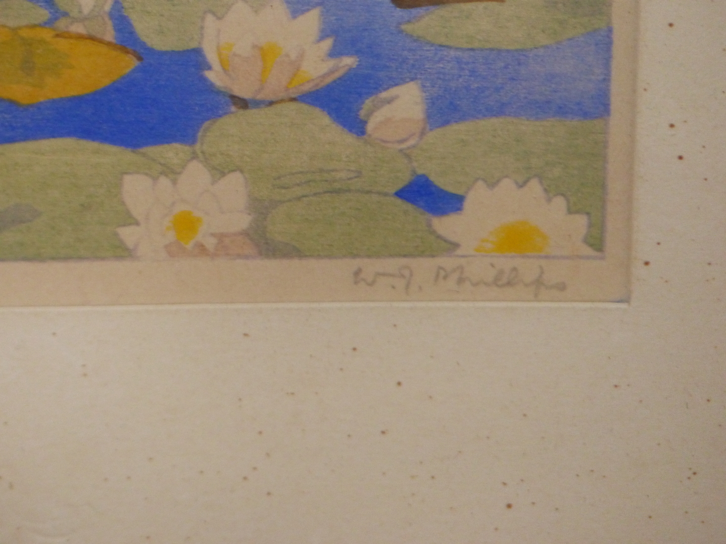 WALTER JOSEPH PHILLIPS (1884-1963) ENGLISH/CANADIAN, LAKE LILIES, SIGNED IN PENCIL AND NUMBERED 10/ - Image 5 of 6