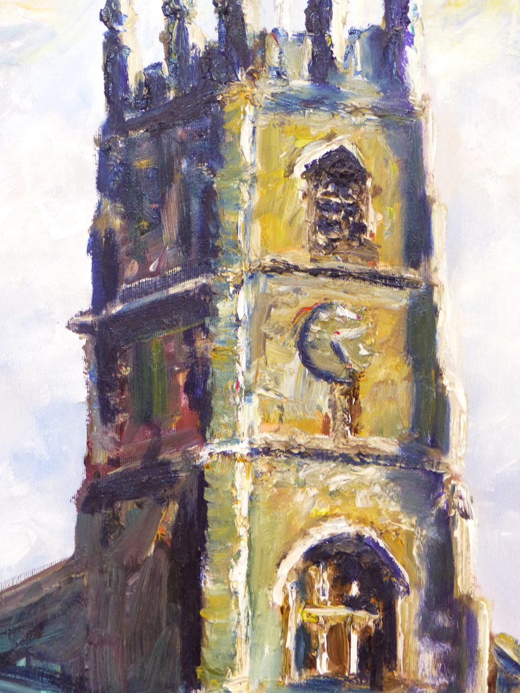 GPP (20TH CENTURY), ST PETER'S CHURCH 2002, SIGNED WITH INITIALS, OIL ON CANVAS, UNFRAMED, 49 X - Image 3 of 6