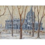 JAMES M. DONNELL (1884-1957) CANADIAN, ST JAMES' CATHEDRAL AND DOMINION SQUARE, MONTREAL, SIGNED AND