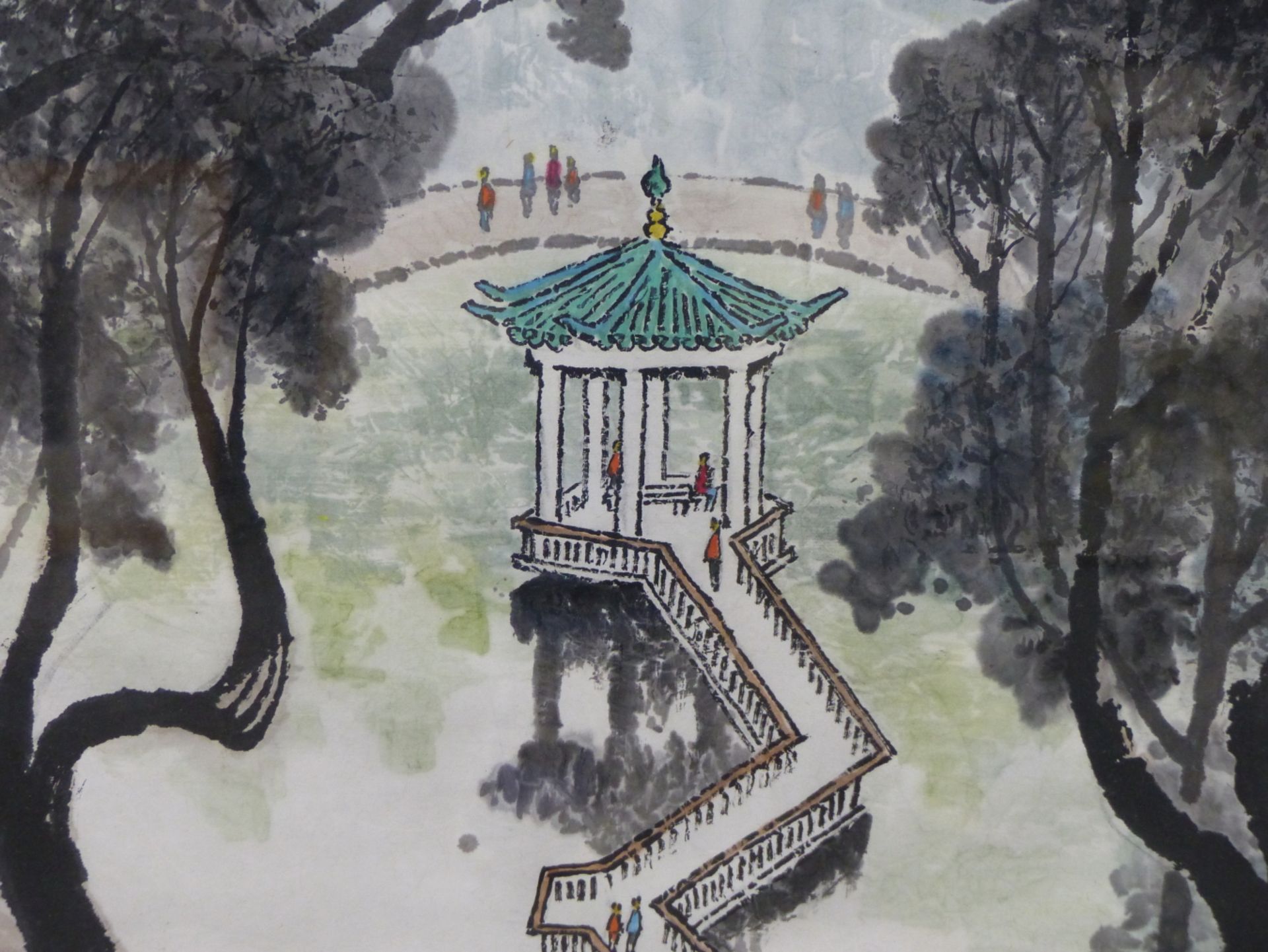 HUANG YUN, A LAKE IN WEST ZHUI, WATERCOLOUR, INSCRIBED AND WITH SEAL MARK. 68 X 64CMS. TOGETHER WITH