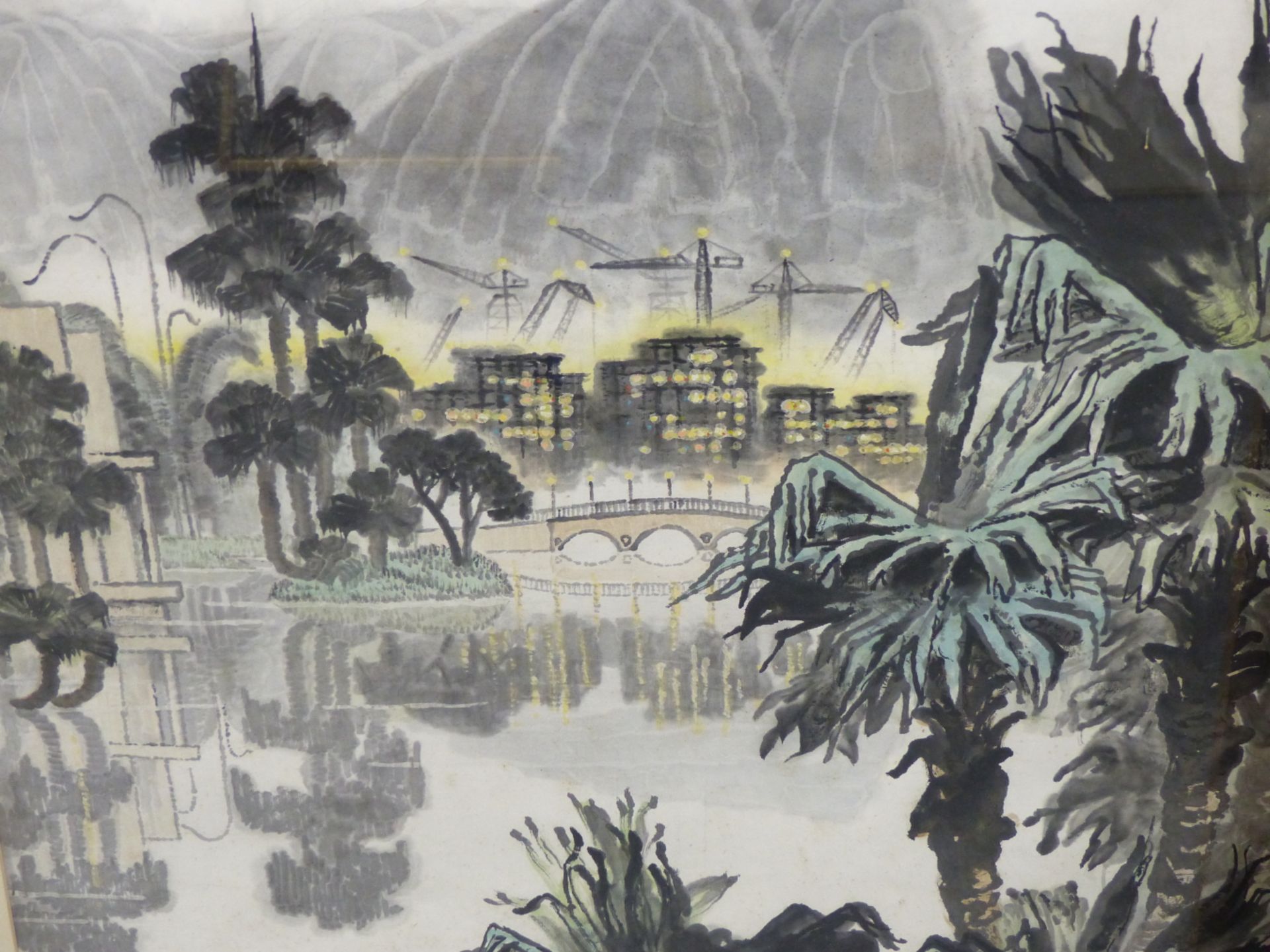 HUANG YUN, A LAKE IN WEST ZHUI, WATERCOLOUR, INSCRIBED AND WITH SEAL MARK. 68 X 64CMS. TOGETHER WITH - Image 5 of 8