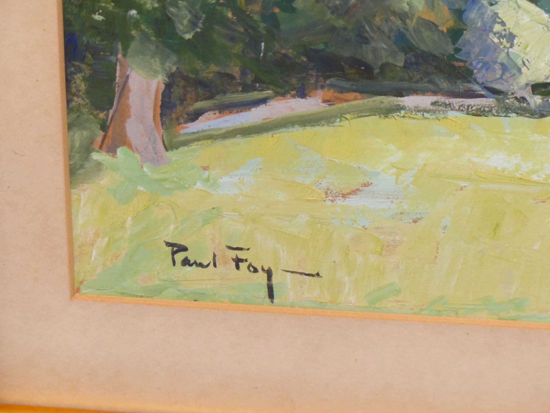 PAUL FOY, 20TH C. IRISH COUNTRY MANORHOUSE AND GROUNDS. OIL AND GOUACHE, 38 X 54.5 CM. - Image 3 of 5