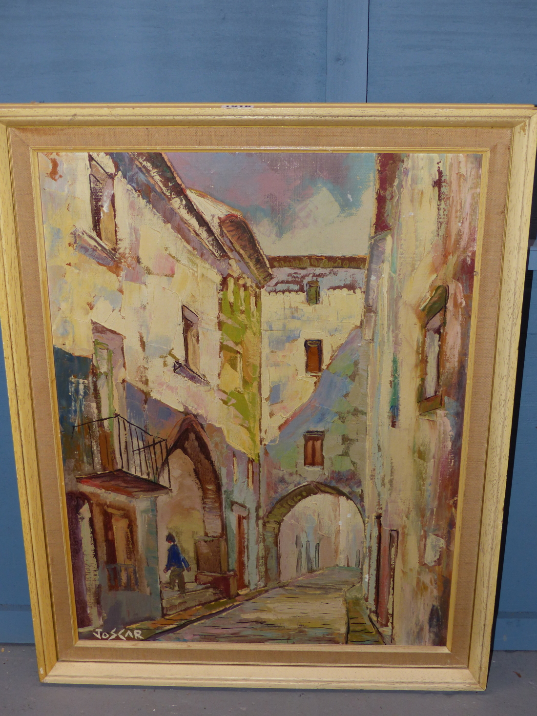 JOSCAR (20TH CENTURY) CONTINENTAL SCHOOL, STREET SCENE, SIGNED, OIL ON CANVAS, 44 X 59CM, TOGETHER - Image 7 of 10