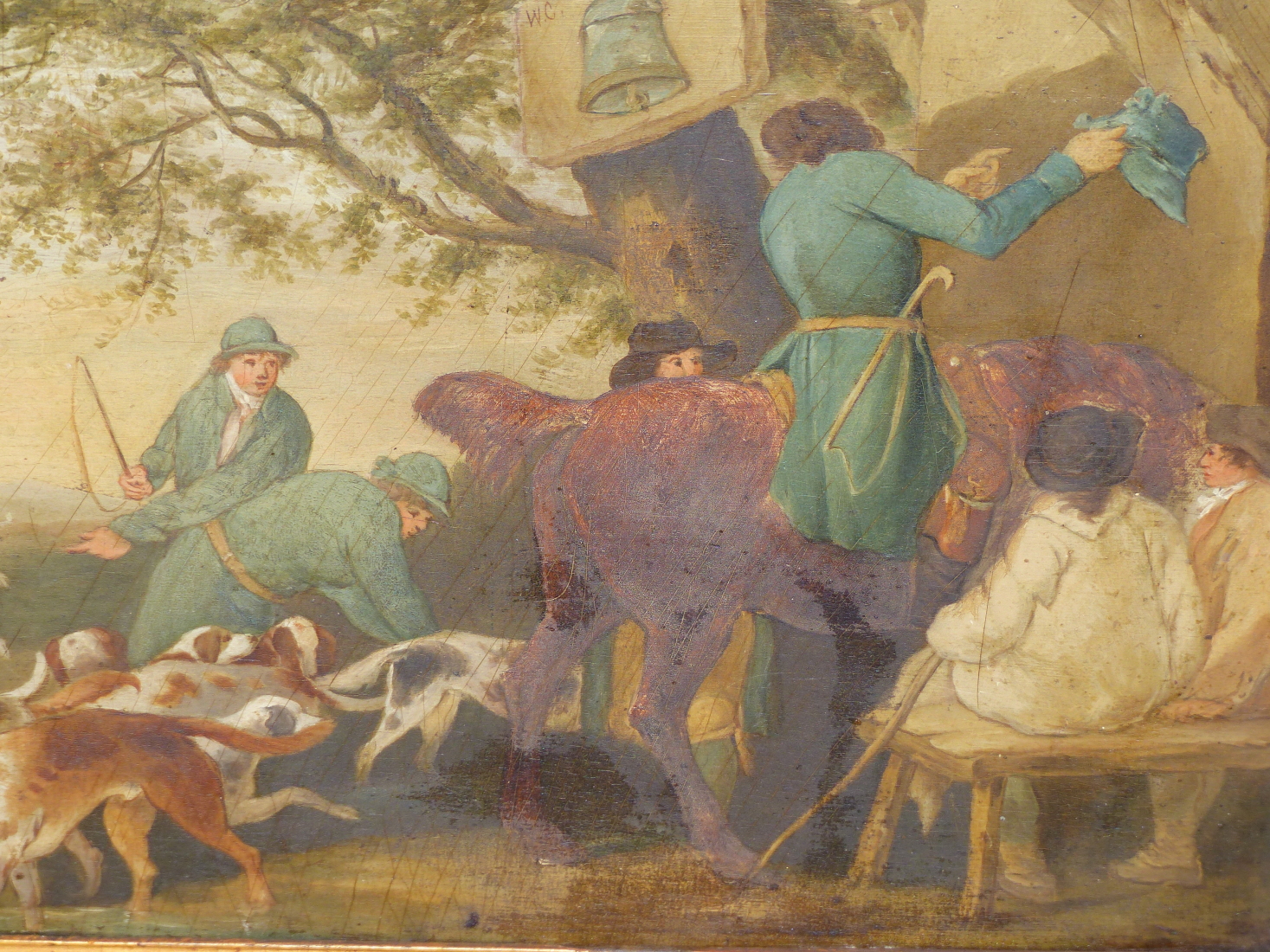 ENGLISH SCHOOL EARLY 19TH CENTURY, FOX HUNTING SCENES, A PAIR, OIL ON PANEL, 38.5 X 29CM. (2) - Image 2 of 5