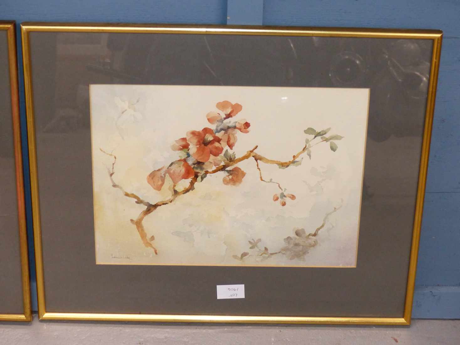 FRANCIS LEKE (1912-?), TWO WATERCOLOURS OF BLOSSOMS, BOTH SIGNED, SIZES VARY. (2) - Image 3 of 5