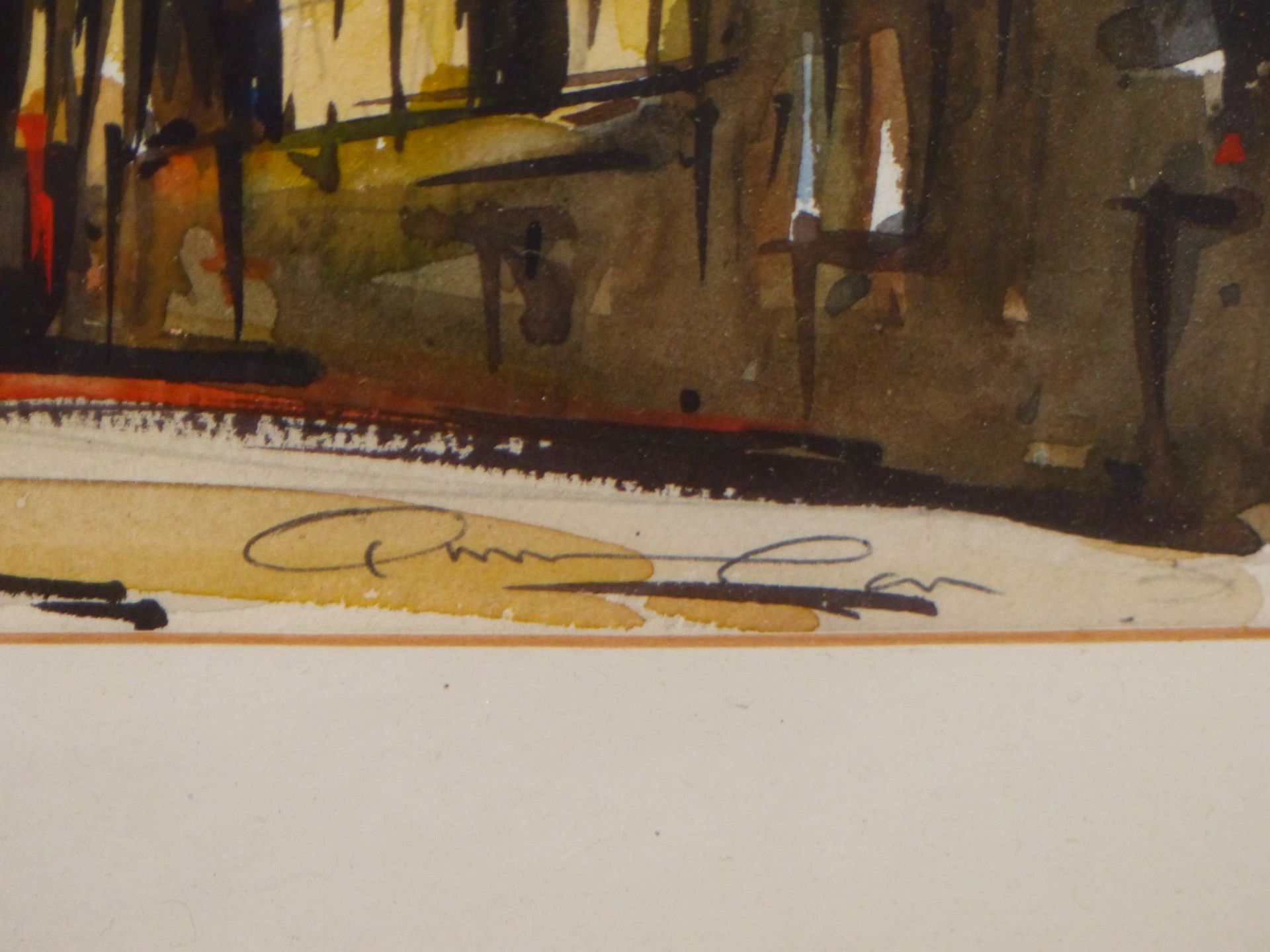 BRITISH SCHOOL (20TH CENTURY), CLASSICAL BUILDINGS, INDISTINCTLY SIGNED, WATERCOLOUR, 49.5 X 21. - Image 3 of 4