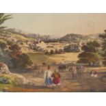 MIDDLE EASTERN SCHOOL, 19THC. TOPOGRAPHICAL VIEWS OF JERUSALEM AND NAZERETH. HAND TOUCHED