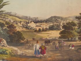 MIDDLE EASTERN SCHOOL, 19THC. TOPOGRAPHICAL VIEWS OF JERUSALEM AND NAZERETH. HAND TOUCHED