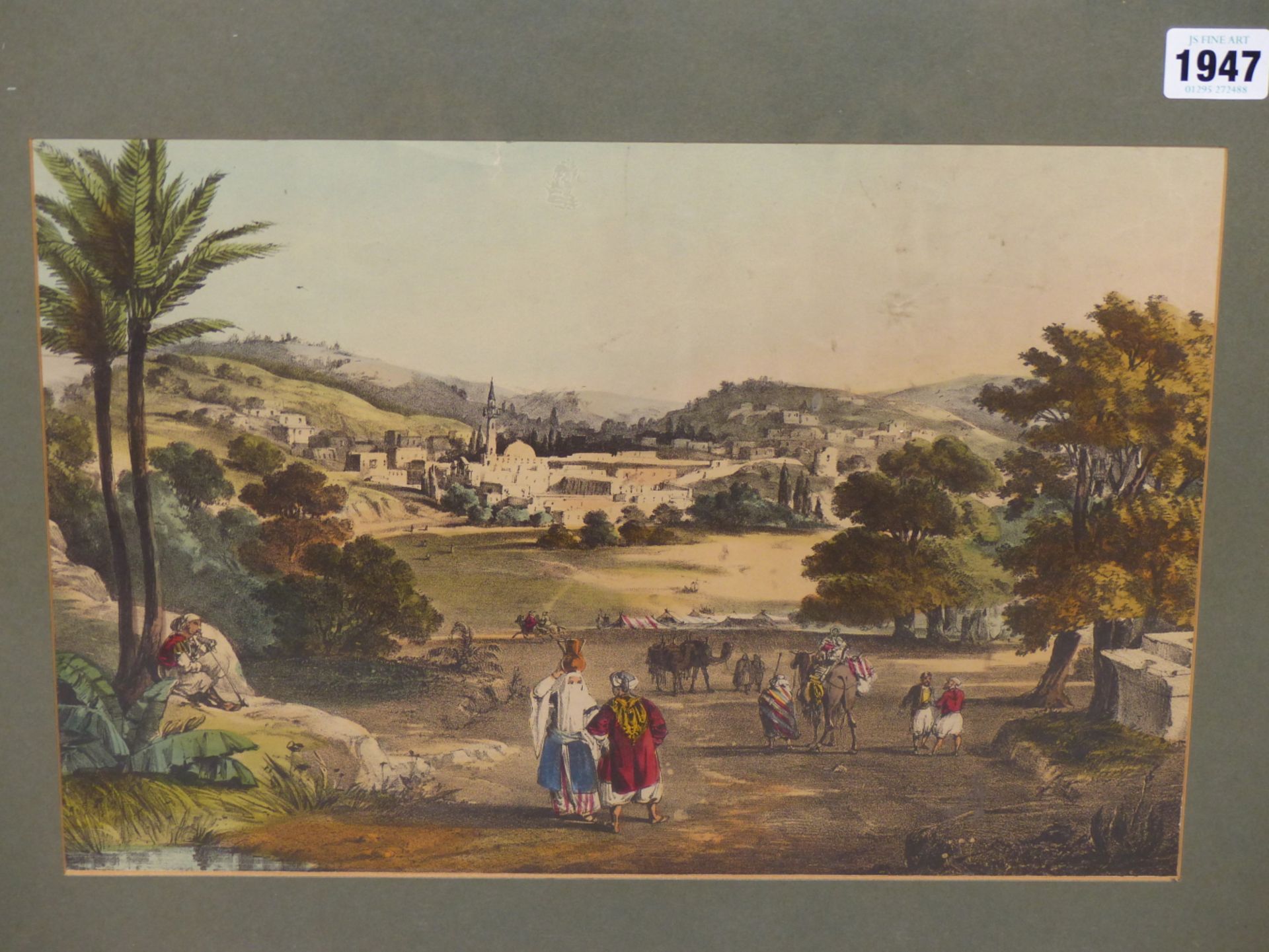 MIDDLE EASTERN SCHOOL, 19THC. TOPOGRAPHICAL VIEWS OF JERUSALEM AND NAZERETH. HAND TOUCHED - Image 2 of 5