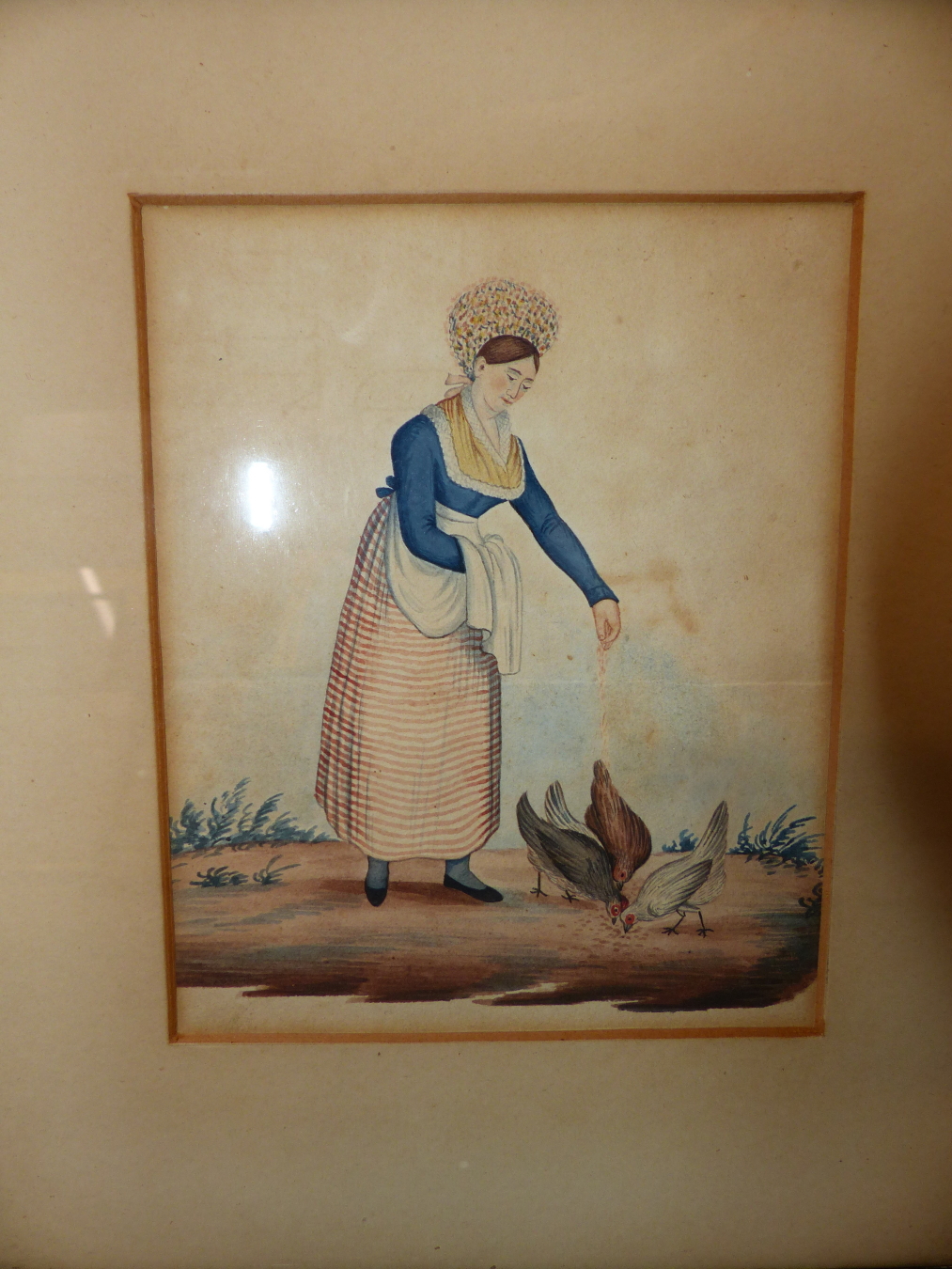 CONTINENTAL SCHOOL, 19TH C. 3X SIMILAR SWISS RURAL PEASANT GIRLS. UNSIGNED WATERCOLOURS, 14 X 11.5 - Image 2 of 4