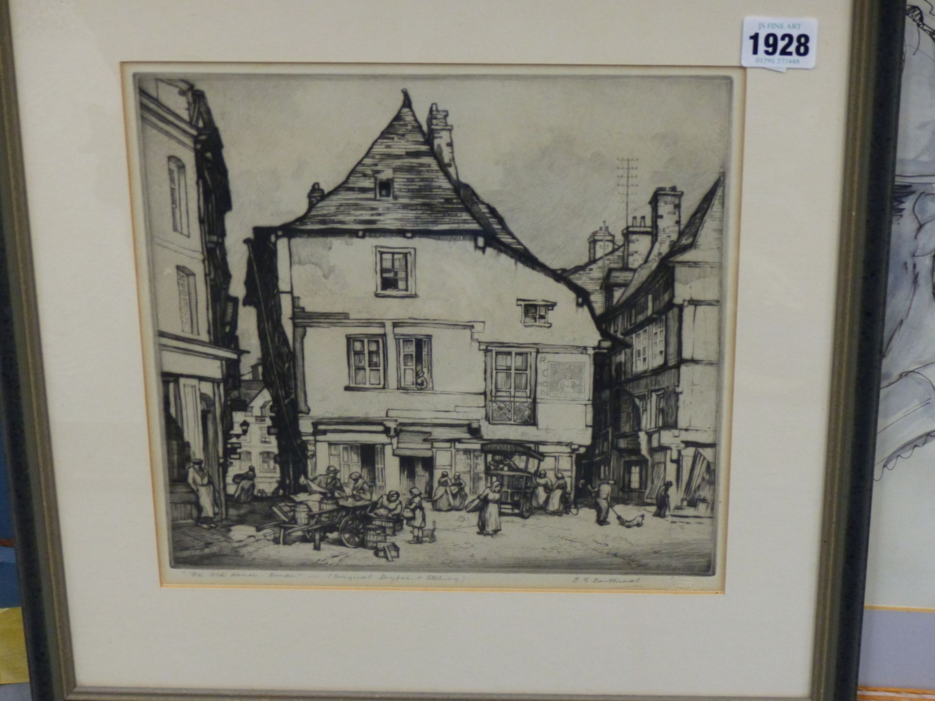 ELIAB GEORGE EARTHROWL, BRITISH 1878-1965. THE OLD HOUSE - DINAN (1928). ARTISTS PROOF ETCHING - Image 2 of 4