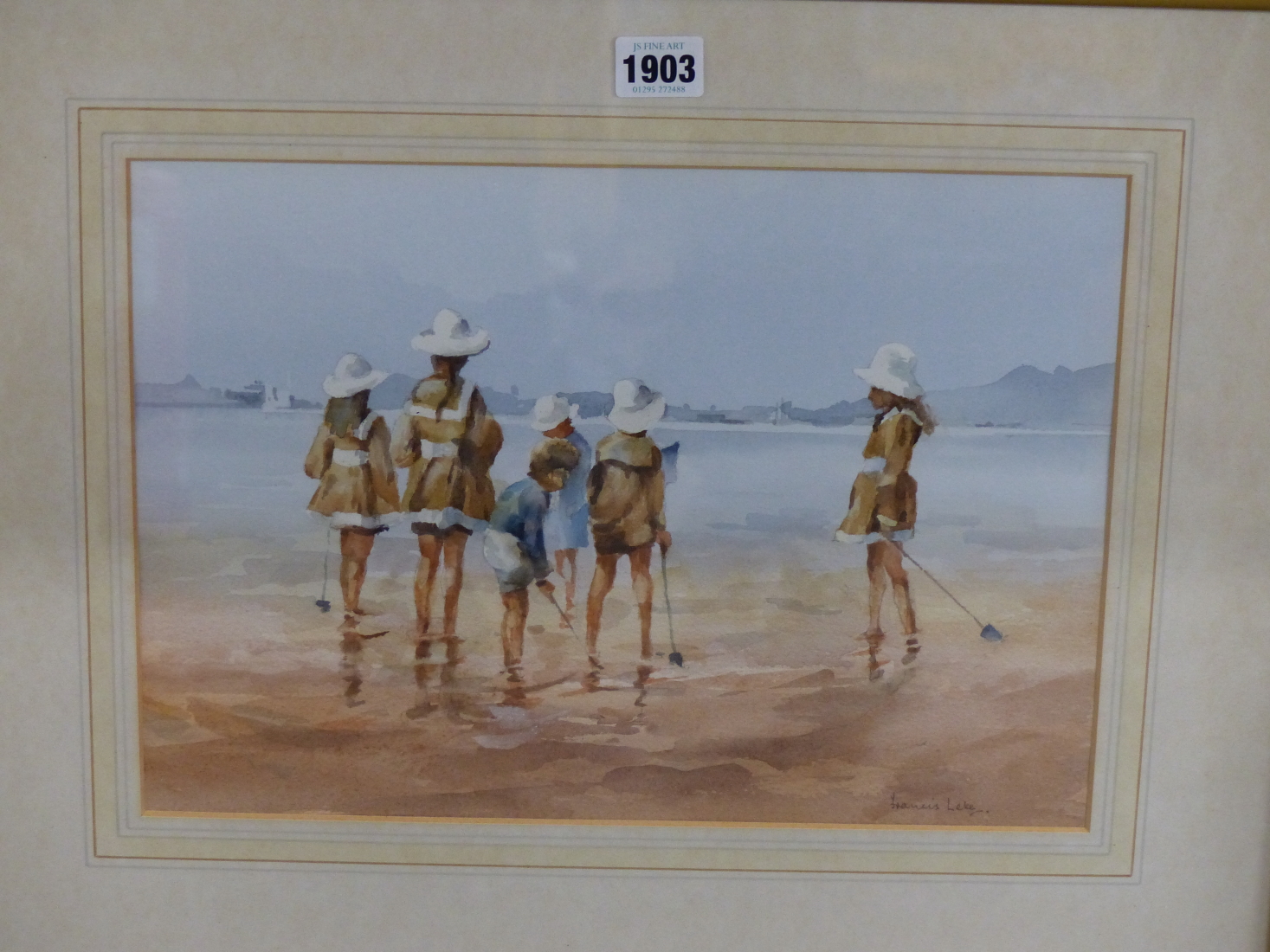 FRANCIS LEKE (1912-?), CHILDREN ON A BEACH, SIGNED, WATERCOLOUR, 35.5 X 25CM, TOGETHER WITH - Image 2 of 5