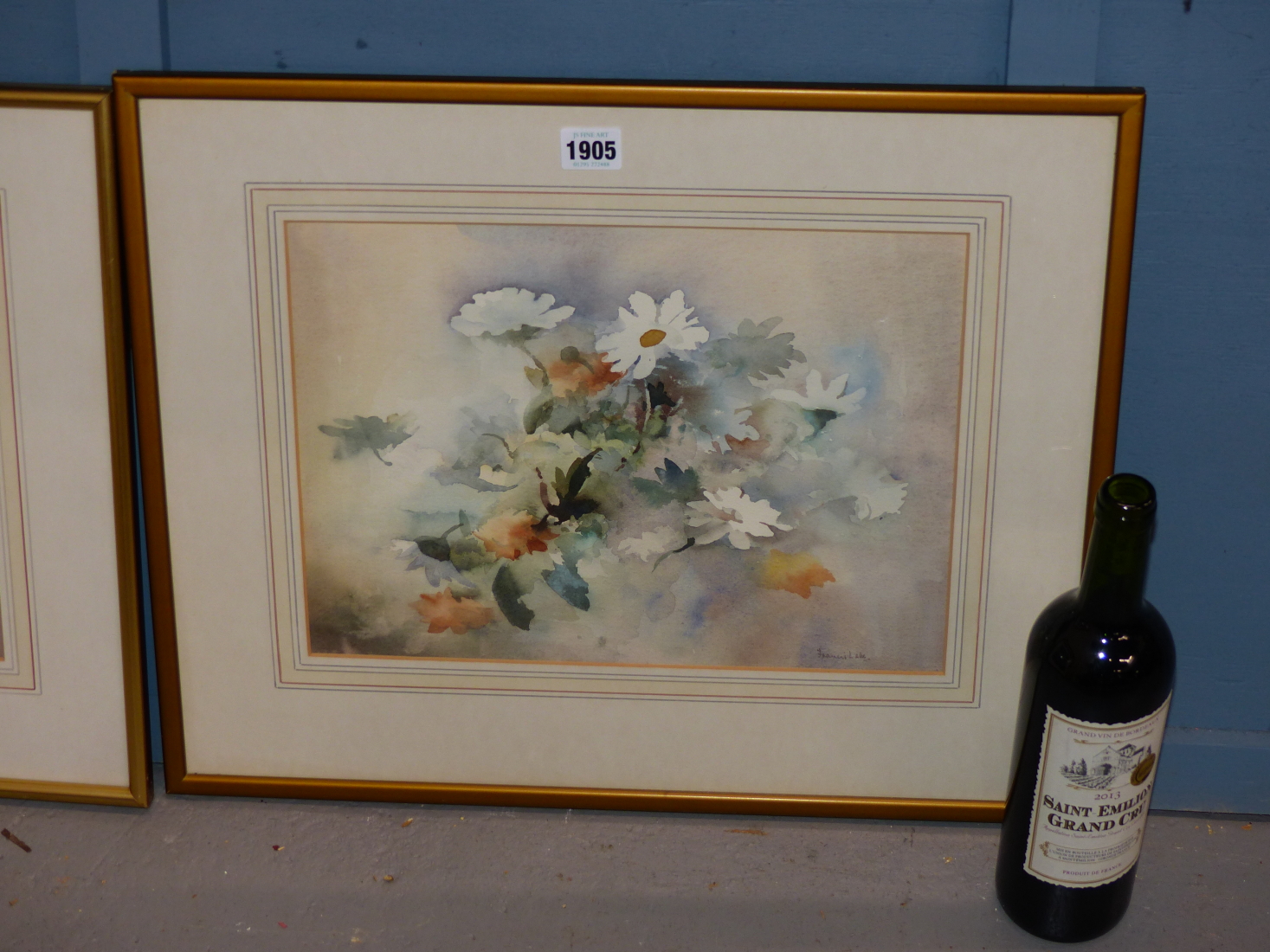 FRANCIS LEKE (1912-?), TWO WATERCOLOURS OF FLOWERS, SIGNED, SIZES VARY. (2) - Bild 2 aus 4