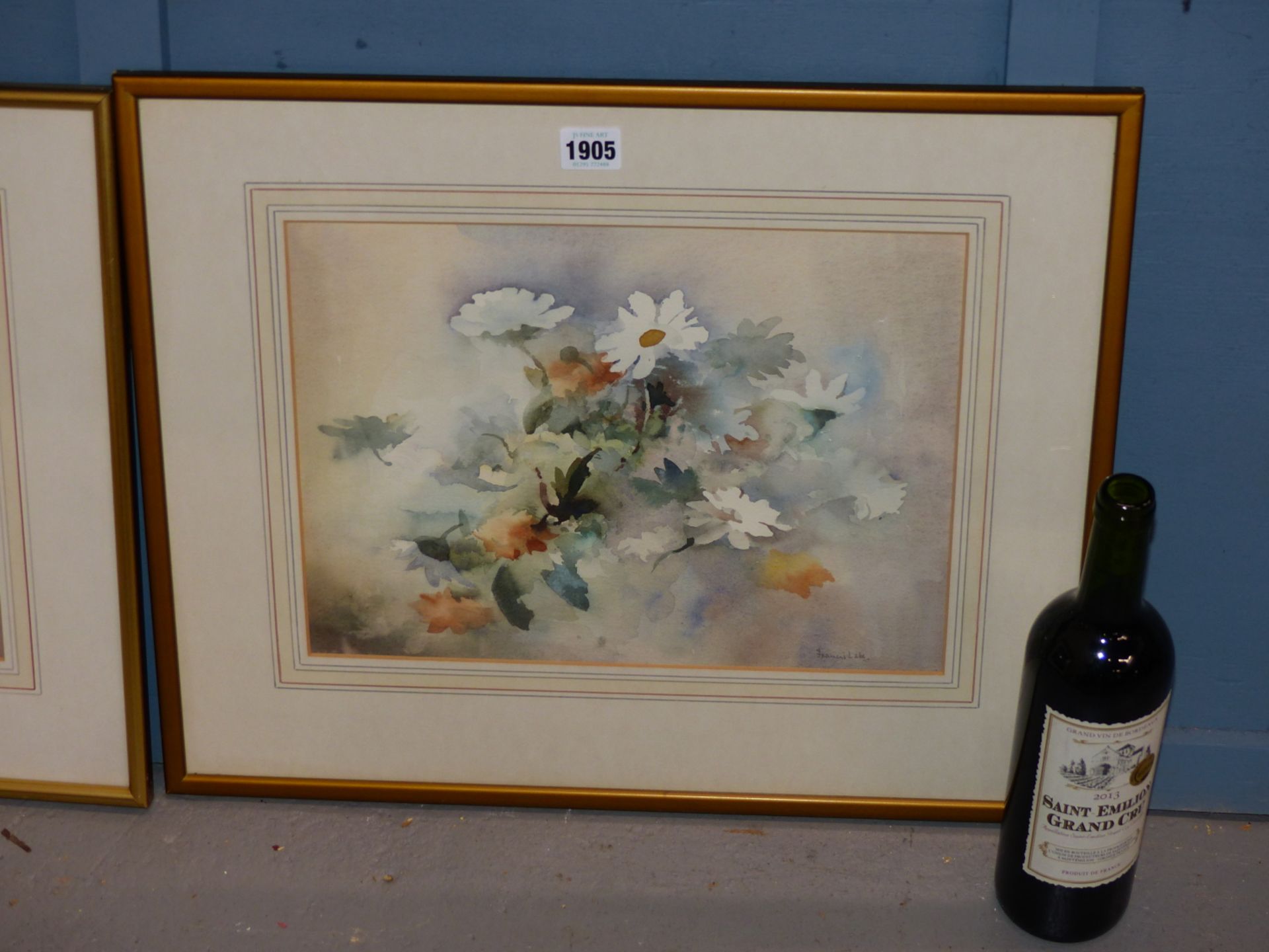 FRANCIS LEKE (1912-?), TWO WATERCOLOURS OF FLOWERS, SIGNED, SIZES VARY. (2) - Image 2 of 4