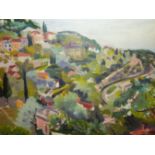 FIVE 20TH CENTURY UNFRAMED OILS ON BOARD OF LANDSCAPES AND GARDENS, ALL INSCRIBED "FROM THE STUDIO