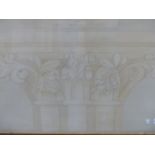 R.R. BLUNT (EARLY 20TH CENTURY), CAPITAL FROM WEST WALTON CHURCH, ARCHITECTURAL STUDY, SIGNED,