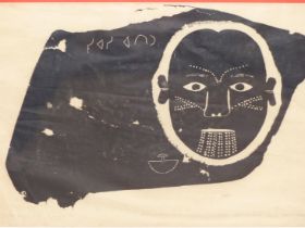 INUIT (20TH CENTURY), STONECUT OF A FACE, SIGNED, INSCRIBED AND DATED 1962 IN PENCIL, 36 X 26CM.