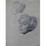 KARL BAUER, GERMAN 1868-1942. HEAD AND SHOULDERS PORTRAIT OF RICARDA HUCH (GERMAN INTELLECTUAL /