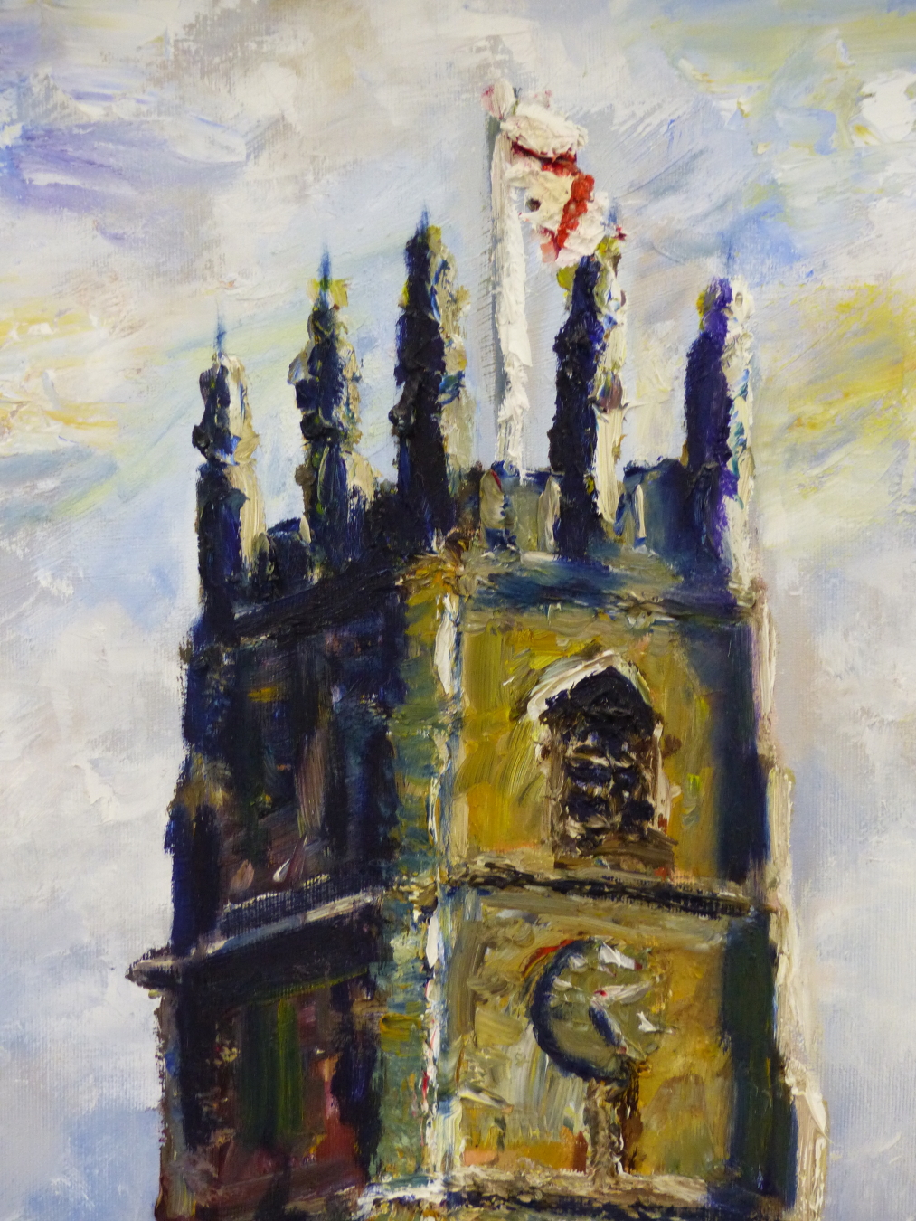 GPP (20TH CENTURY), ST PETER'S CHURCH 2002, SIGNED WITH INITIALS, OIL ON CANVAS, UNFRAMED, 49 X - Image 2 of 6