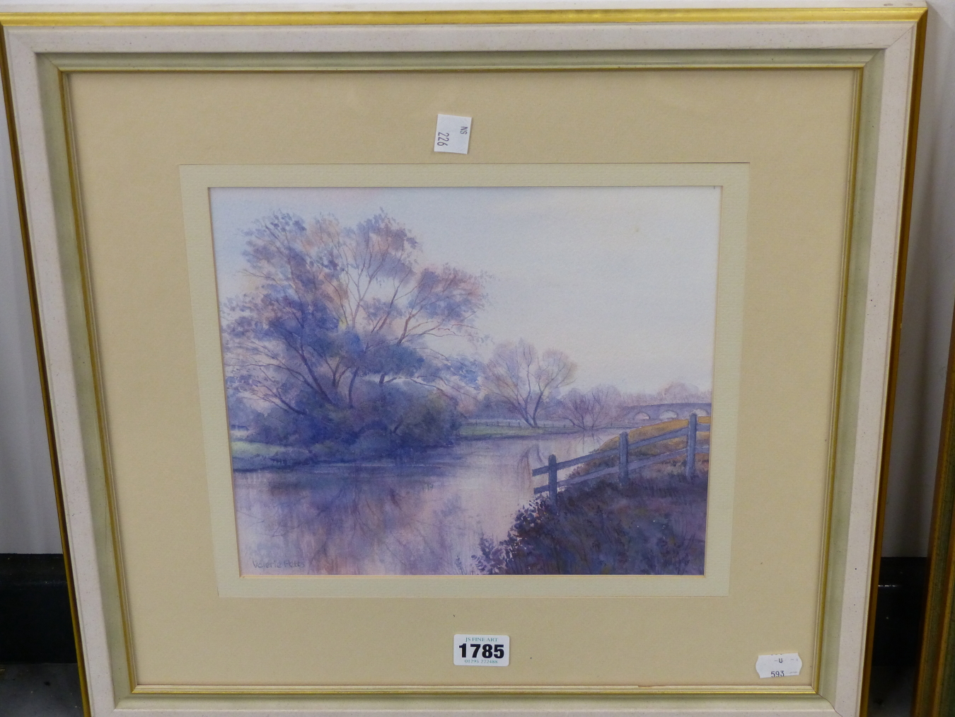 VALERIE PETTS (20TH CENTURY) ARR, THE THAMES AT NEWBRIDGE, OXFORDSHIRE, SIGNED, WATERCOLOUR, 25 X - Image 3 of 5
