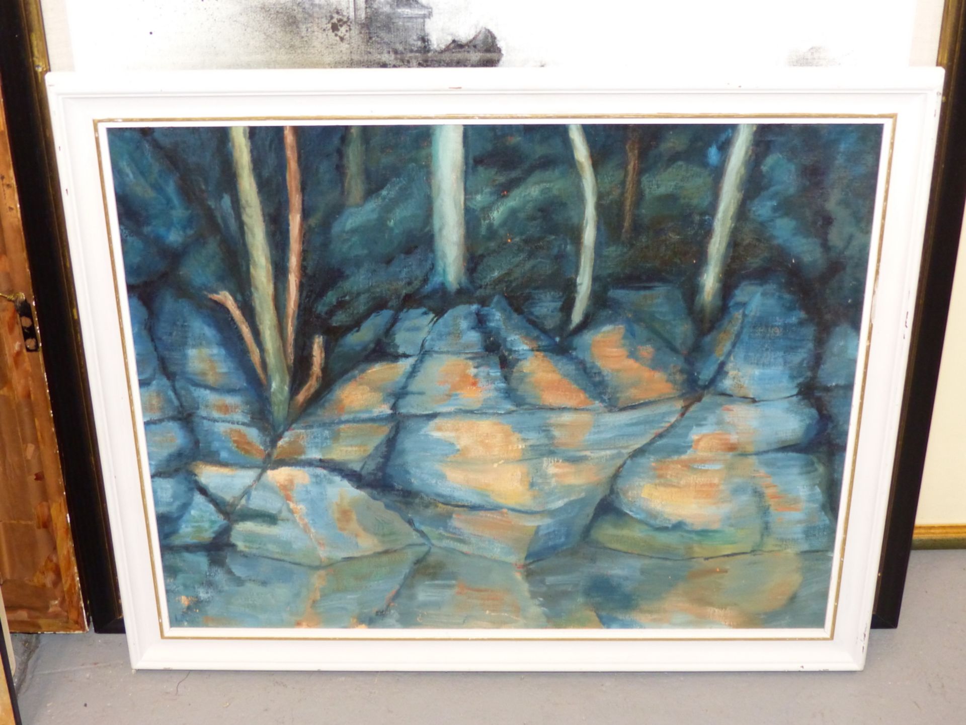 LESLEY READER (1918-2007), TWO OIL ON BOARD RIVER LANDSCAPES, BOTH SIGNED WITH INITIALS, THE LARGEST - Image 7 of 9